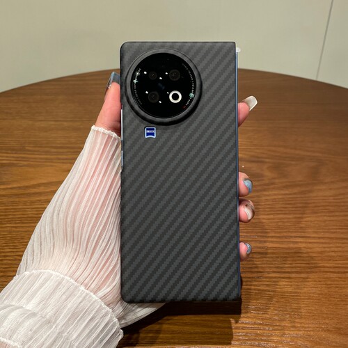 适用vivoxfold2折叠手机壳新款高档超薄凯夫拉碳纤维纹VIVO X Fold2简约高级感全包防摔折叠屏保护套商务男