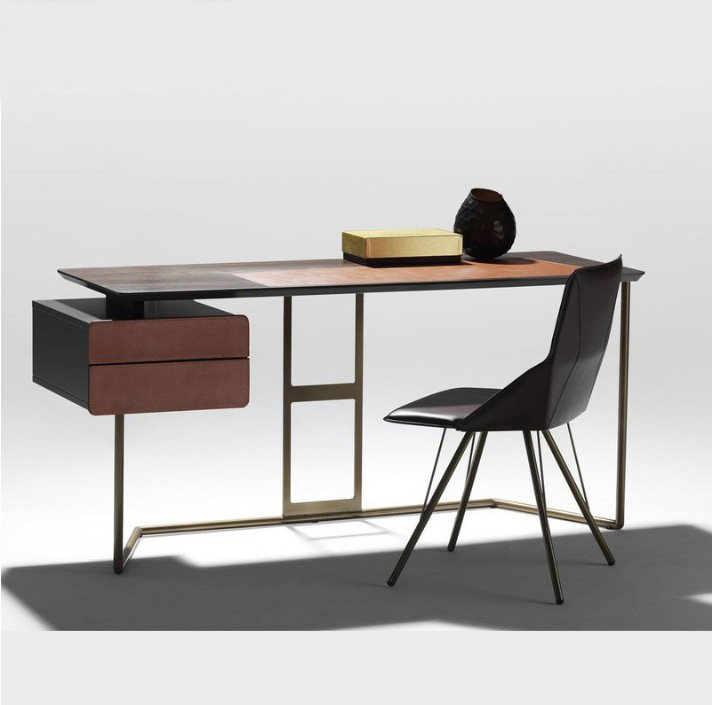 意式极简书桌轻奢现代简约书桌椅北欧风写字台办公桌书房电脑桌