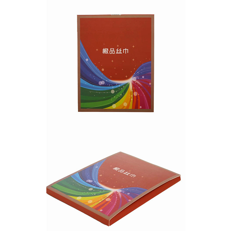 精品丝巾包装盒围巾礼品盒长方形高档真丝巾折叠盒长巾红色女神节