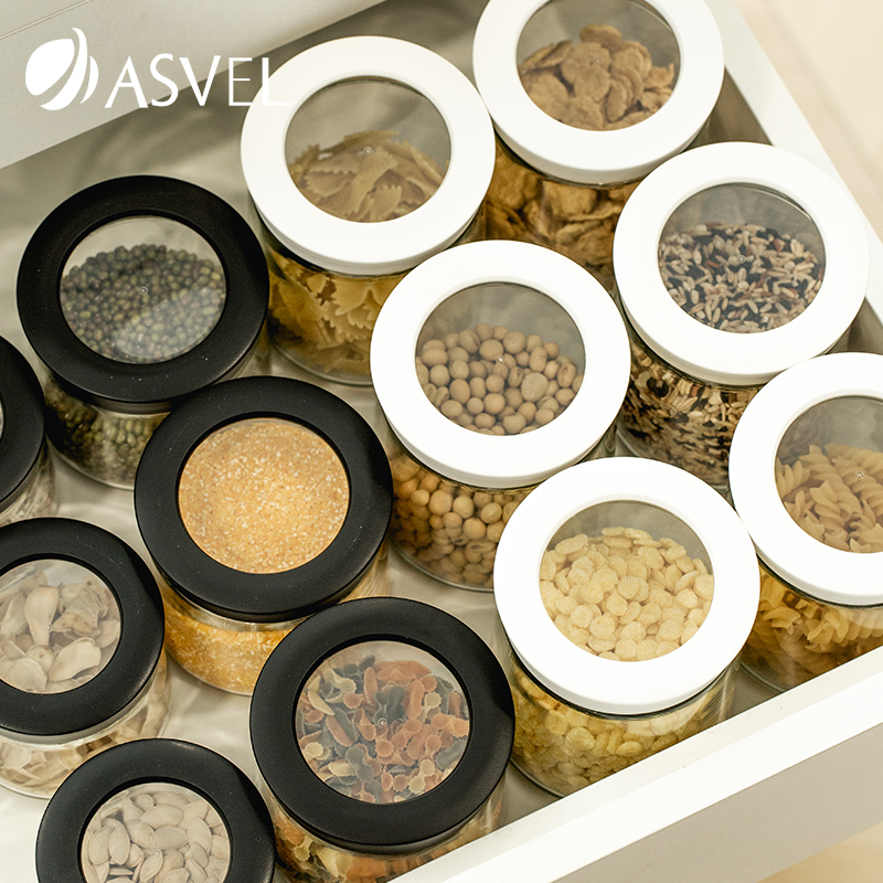 玻璃密封罐食品储存罐日本asvel