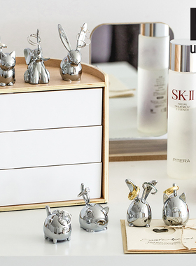 umbra戒托创意动物戒指展示架金属可爱装饰品生日礼物女桌面摆件