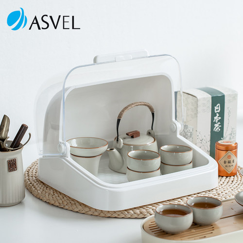 日本进口asvel茶杯茶具收纳盒子