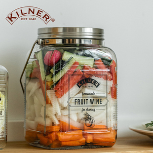 英国kilner泡菜罐家用腌制咸菜坛子收纳食品级无铅玻璃方形密封罐