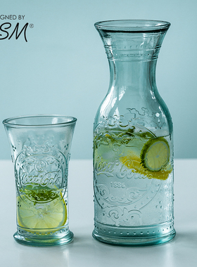 冷水壶西班牙进口vsm浮雕玻璃可乐桶冰箱家用冷泡瓶储存凉水杯子