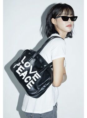 韩国2022新款潮辣妹单肩包大容量涂鸦百搭腋下包女夏大学生上课包