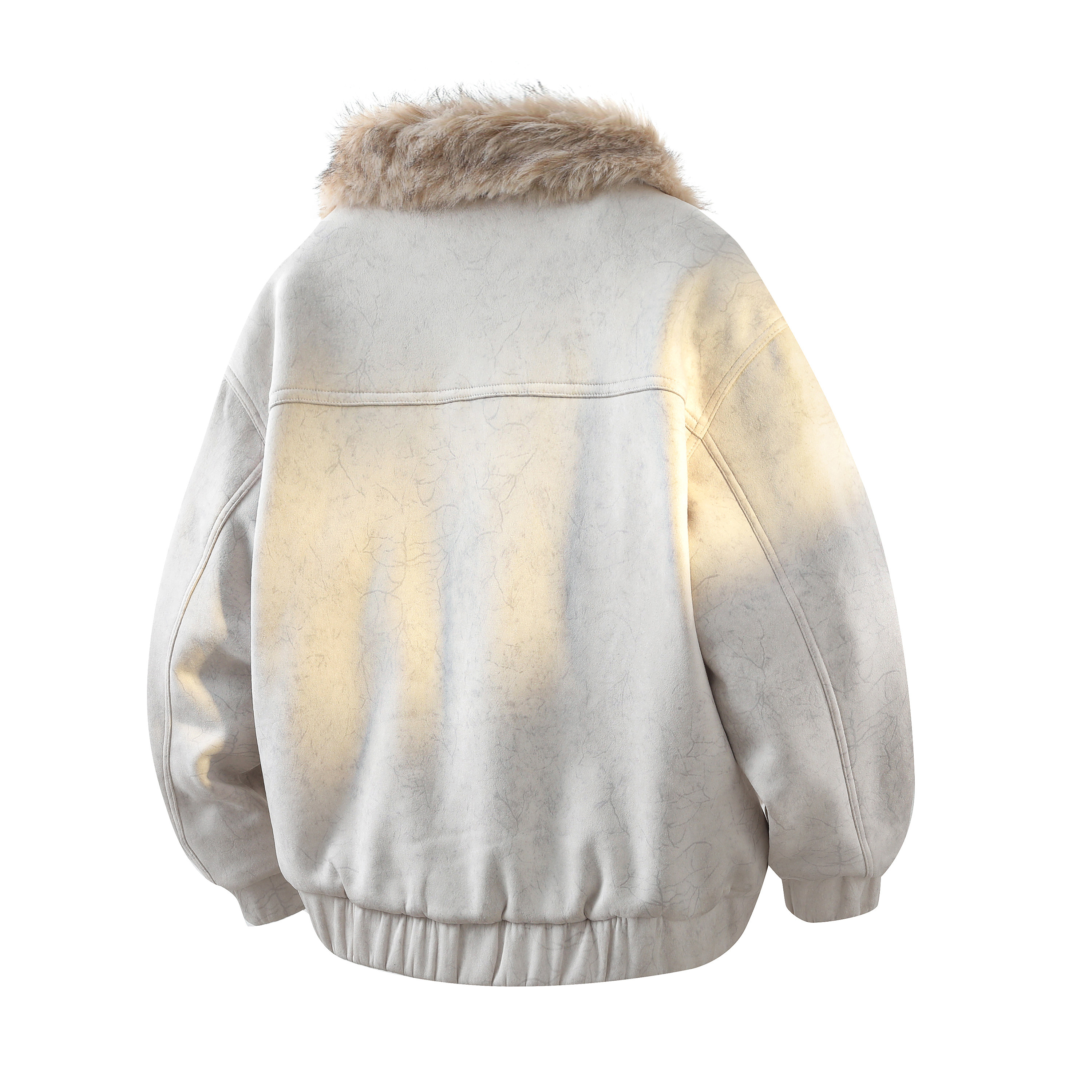 709-MY1835-P145冬季新款白底高级感美式翻毛领座山雕棉服,男装棉衣,星座709