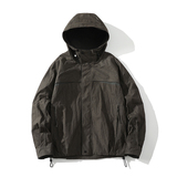 709-JK32-P135白底春季新款阔版纯色带帽夹克，男装夹克，星座709