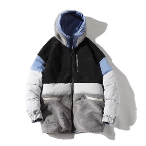 709-MY601-P130 情侣冬季白底加厚羊驼毛双面穿百搭棉衣外套男图片
