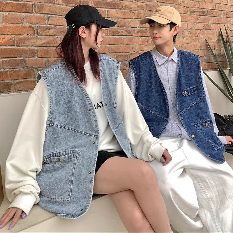 709-MJ18-P65春秋休闲潮流百搭工装机能纯棉牛仔马甲情侣,男装工装外套,星座709