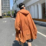 709-F195-P70单人夏季蝙蝠袖连帽纯色日系小众防晒衣户外速干，男装防晒衣，星座709