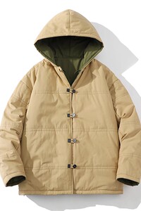 709-MY1000-P130 冬季白底双面穿全棉加厚开衫连帽溜肩棉衣男图片