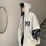 709-jk27-P125单人秋季新款阔版假两件夹克，男装夹克，星座709