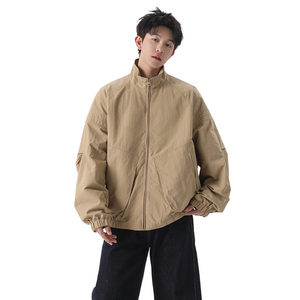 709-JK18-P135 秋季上新休闲潮流立领夹克百搭设计感外套男图片