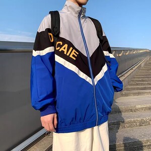 709-JK203-P65 港风长袖拼色夹克开衫外套学生百搭运动服潮单人图片