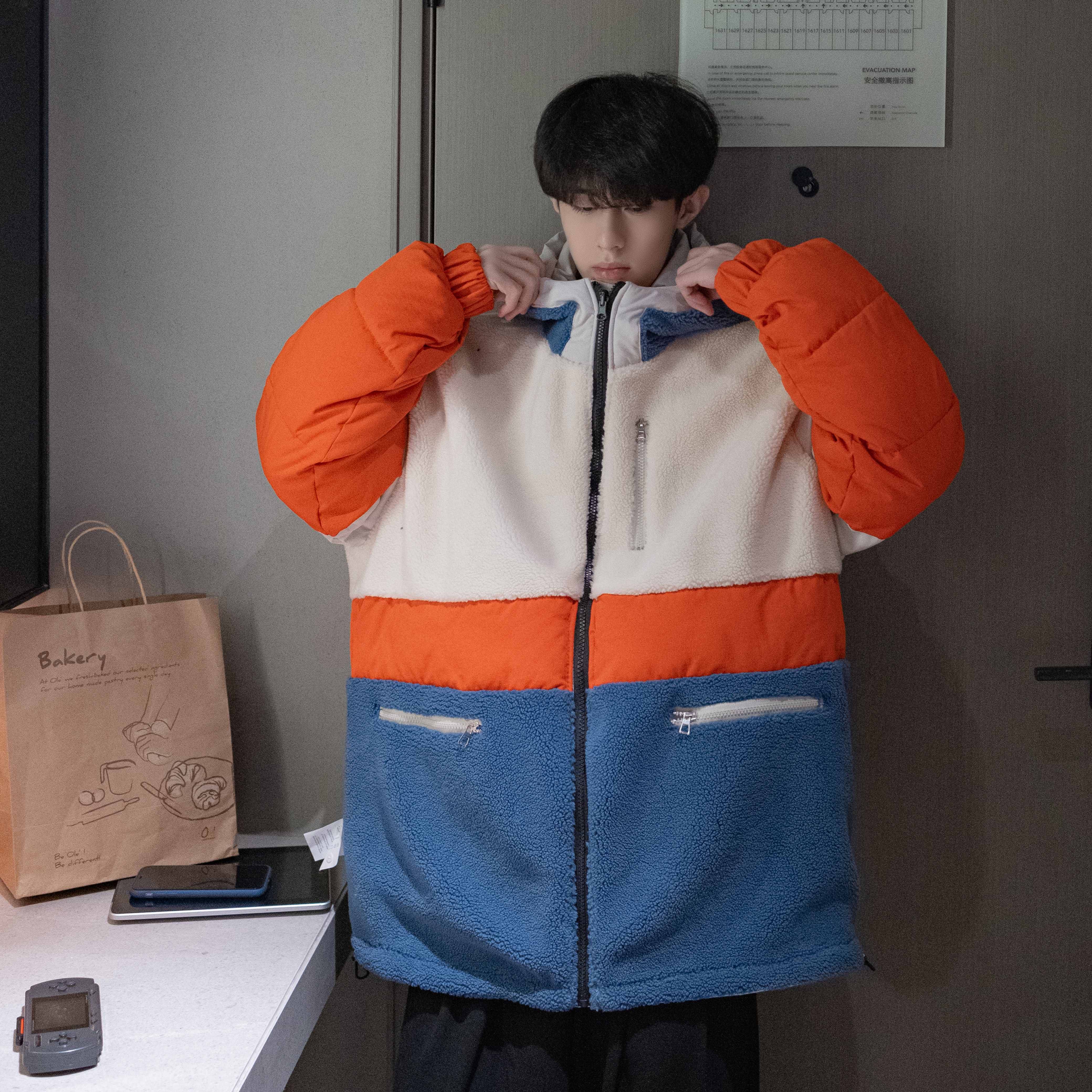 709-MY601-P130情侣冬季单人加厚羊驼毛双面穿百搭棉衣外套男，男装棉衣，星座709