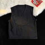 709-MJ20-P60春秋复古简约v领机能潮流工装百搭日系马甲平铺，男装工装外套，星座709