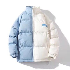 709-MY905-P100 冬季港风白底加厚拼色工装棉服潮流百搭外套图片