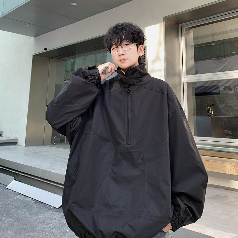 709-JK912-P95春秋情侣全棉半拉链立领夹克休闲外套宽松男,男装夹克,星座709