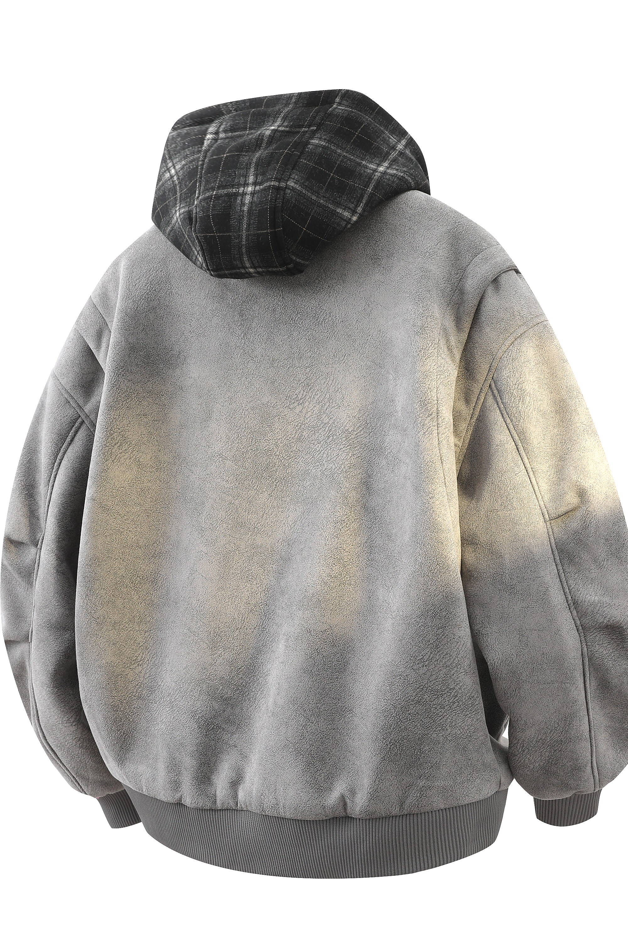 709-MY1821-P155冬季新款白底美式宽松休闲假两件可拆帽棉服,男装棉衣,星座709