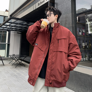 709-MY1637-P150 冬季情侣美式立领飞行夹克棉衣加厚羊羔毛外套男图片