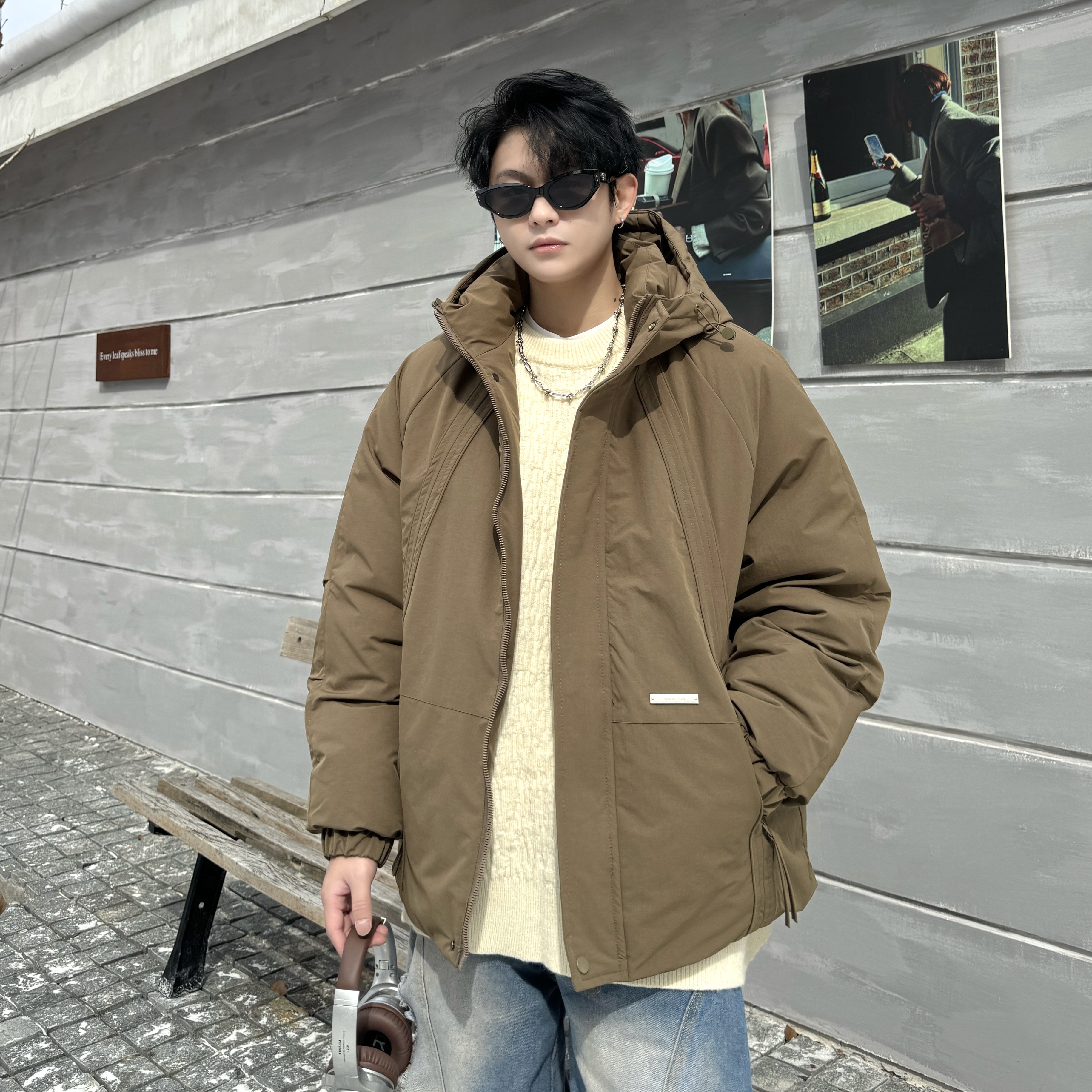 709-MY1822-P140冬季新款单人保暖加厚连帽棉衣外套，男装棉衣，星座709