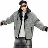 709-JK23-P115单人秋季新款韩版假两件编织夹克，男装夹克，星座709