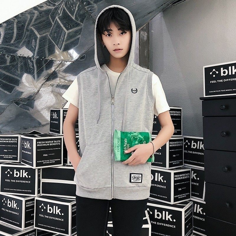 709-W16-P35春季单人马甲背心外套连帽修身男女学生班服大码,男装背心/马甲,星座709