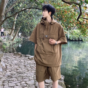709-TZ13-P95 单人 夏季新款 宽松短袖连帽套装图片