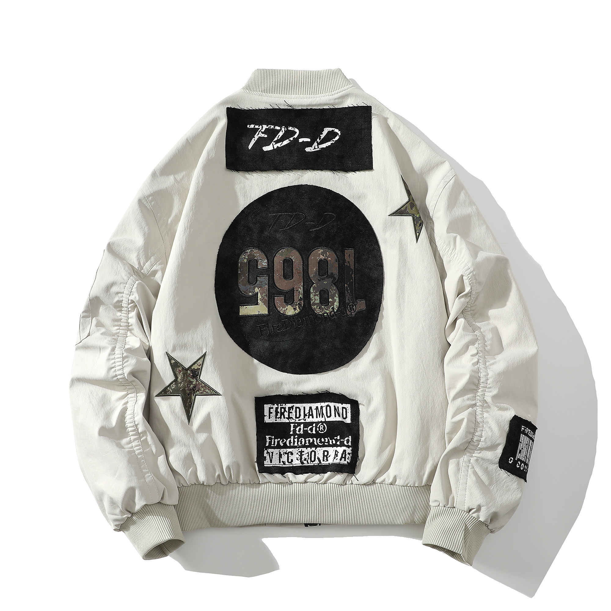 709-JK29-P145白底春季新款韩版棒球领夹克,男装夹克,星座709