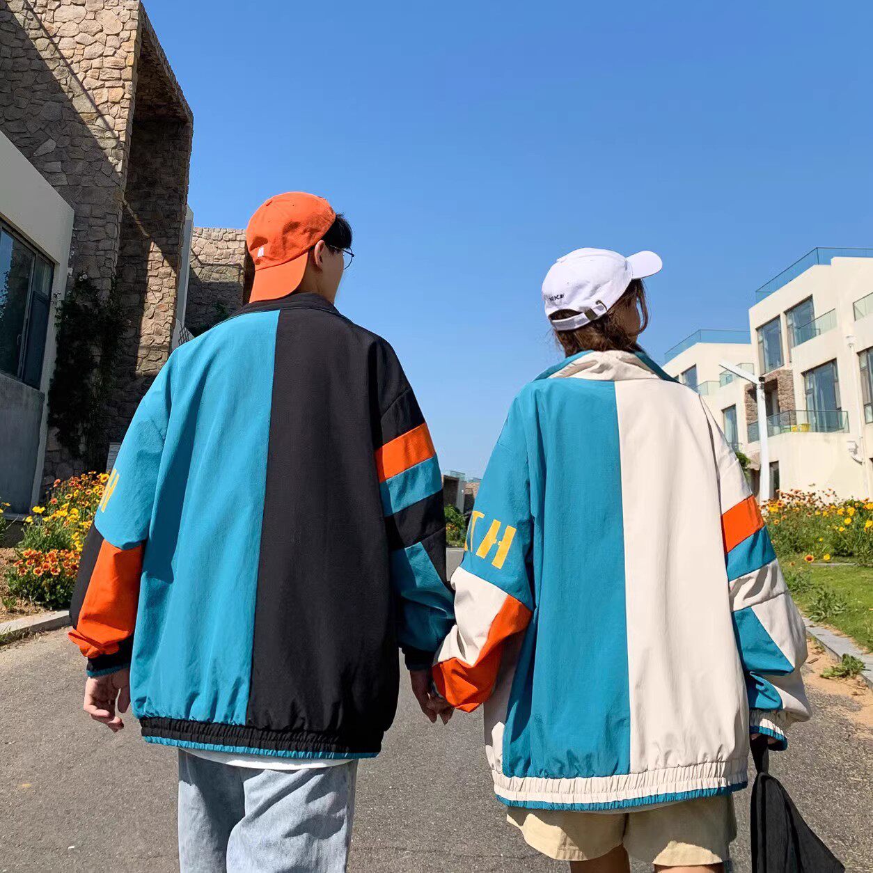 709-JK97-P80原创港风夹克拼色开衫潮流休闲百搭外套简约情侣,男装夹克,星座709