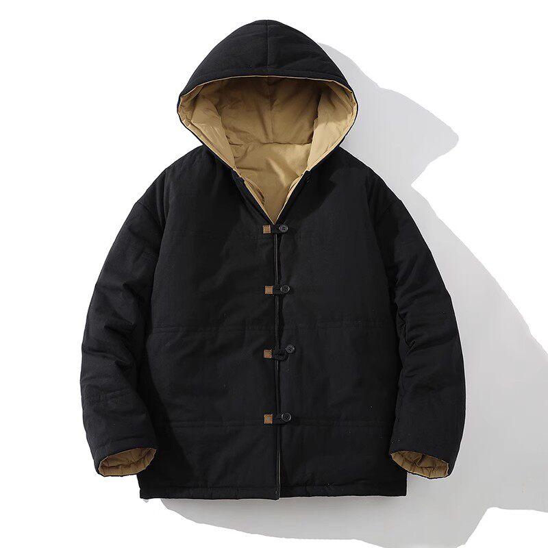 709-MY1000-P130冬季白底双面穿全棉加厚开衫连帽溜肩棉衣男,男装棉衣,星座709