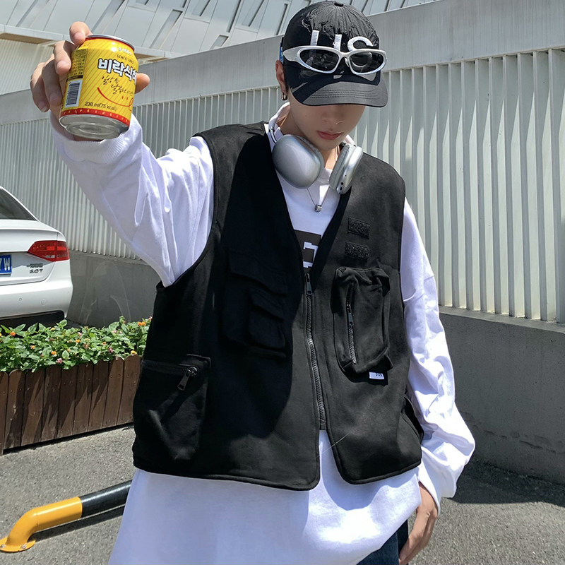 709-MJ66-P75春秋休闲麂皮绒叠口袋设计魔术贴短款马甲单人,男装背心/马甲,星座709