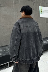 709-MY1815-P145 冬季新款 单人 宽松休闲加绒水洗牛仔外套图片