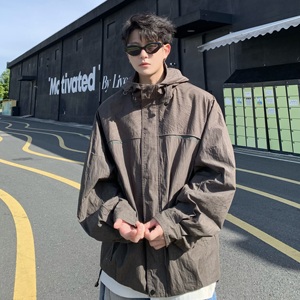 709-JK32-P135 单人 春季新款 阔版纯色带帽夹克，男装夹克，星座709