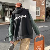 709-MJ30-P50春秋休闲连帽开衫侧边拉链英文印花百搭马甲单人，男装背心/马甲，星座709