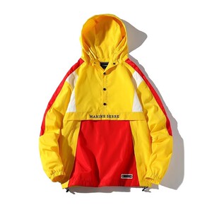 709-JK37-P60 春秋港风白底拼色冲锋衣运动休闲学生夹克图片