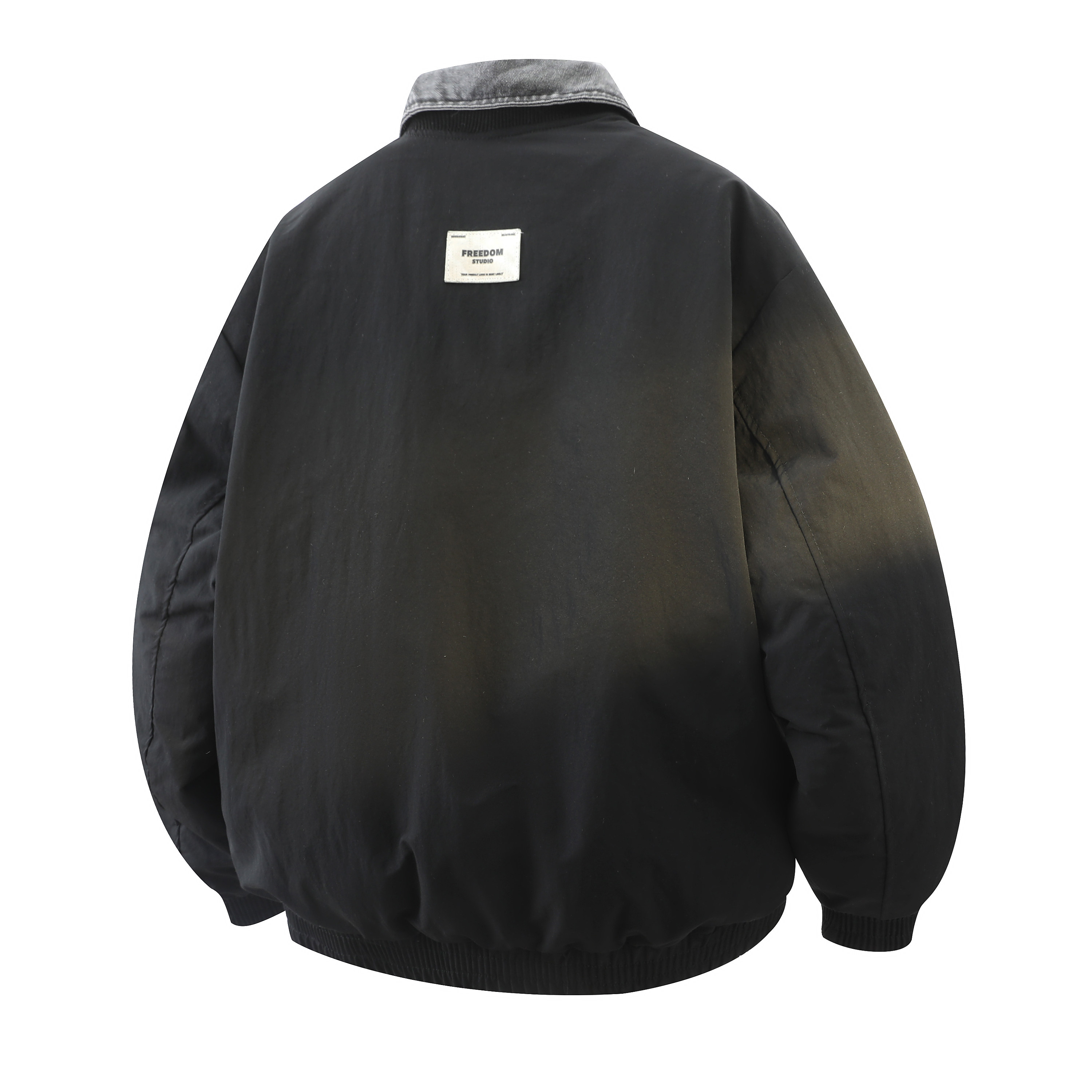 709-MY1820-P145冬季新款白底美式复古假两件牛仔翻领棉衣外套,男装棉衣,星座709
