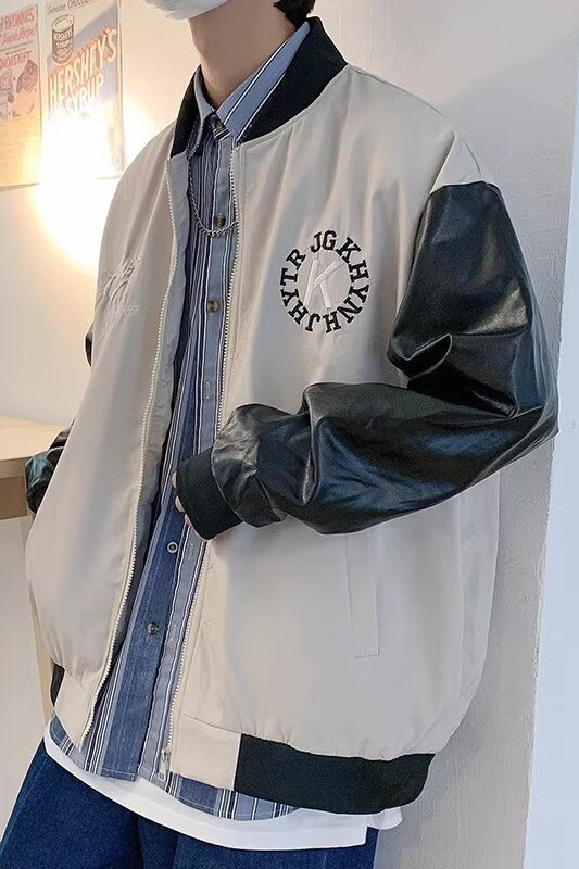 709-JK805-P85春秋原创宽松拼接绣字上衣百搭休闲夹克外套单人,男装夹克,星座709