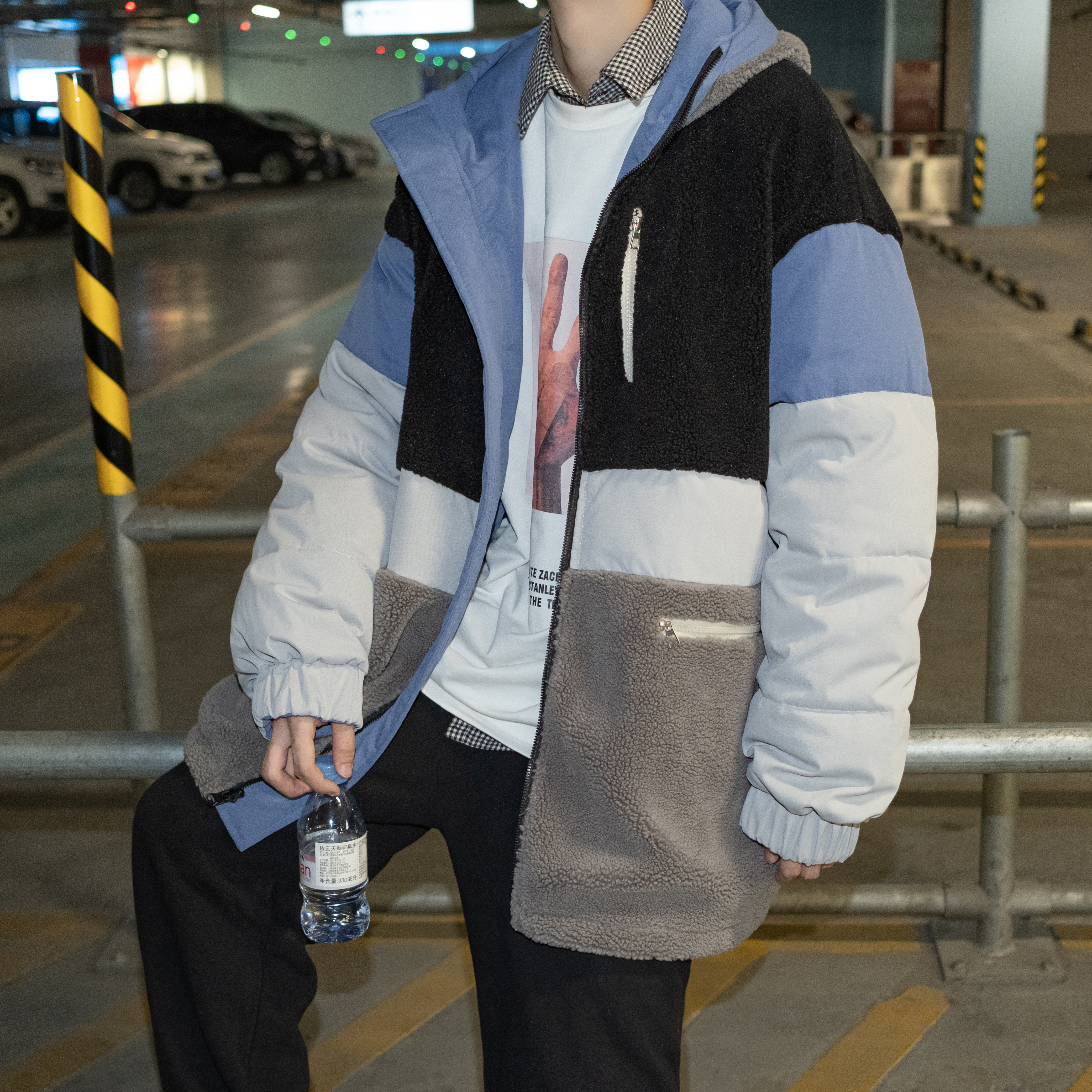 709-MY601-P130情侣冬季单人加厚羊驼毛双面穿百搭棉衣外套男,男装棉衣,星座709