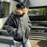 709-MY1830-P195冬季新款单人美式休闲可拆卸毛领连帽棉服，男装棉衣，星座709