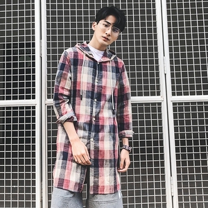 星座709-F02P552021夏季新款港风男女格子长防晒衣