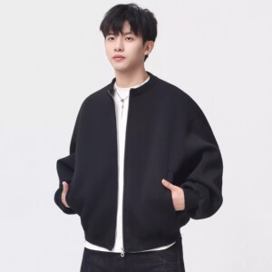 709-JK53-P90春季上新单人高级感灰色棒球领美式百搭休闲卫衣