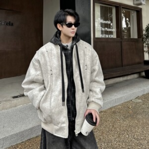 709-MY1821-P155 冬季新款 单人 美式宽松休闲假两件可拆帽棉服图片