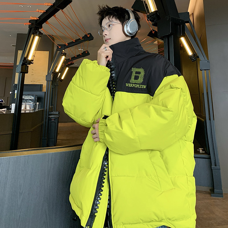 709-MY1619-P160 冬季立领撞色大拉链设计感棉衣宽松棉服男图片