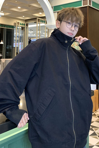 709-JK917-P140 春秋美式复古立领水洗飞行员夹克情侣外套男图片