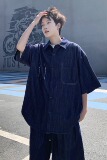 709-TZ23-P130单人夏季新款休闲牛仔衬衣套装，男装衬衫，星座709