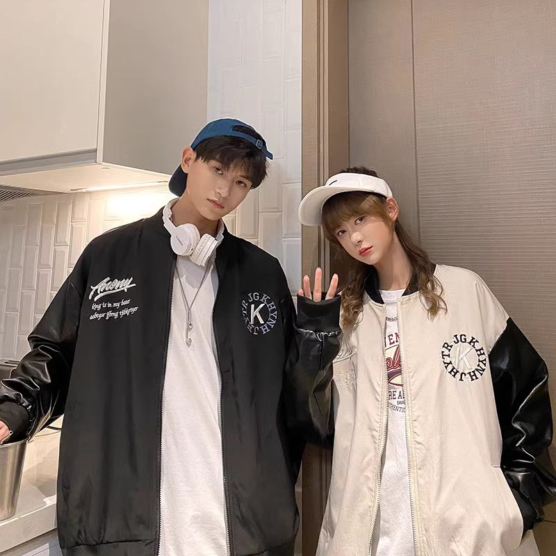 709-JK805-P85春秋原创宽松拼接绣字上衣百搭休闲夹克外套情侣,男装夹克,星座709