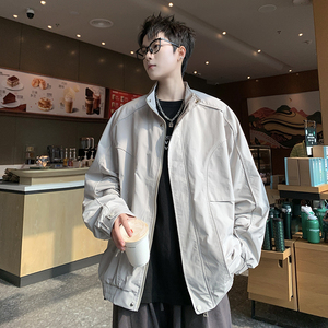 709-JK16-P105 春季上新立领外套立体裁剪结构设计感百搭夹克男款图片