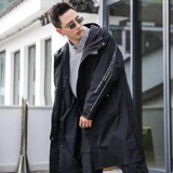 709-F080-P105春季港风单人宽松中长款外套连帽百搭风衣男，男装风衣，星座709