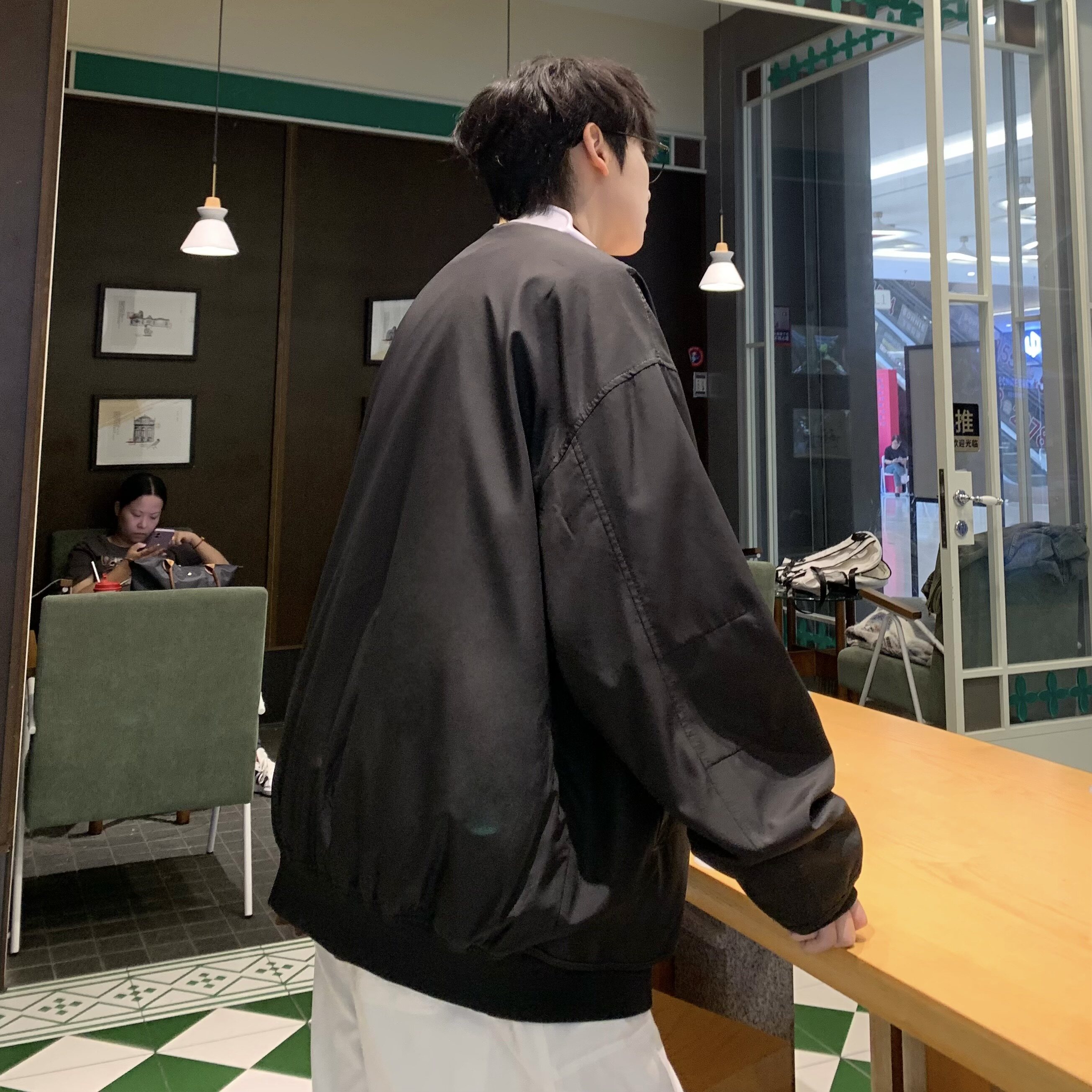 709-JK921-P105美式V领飞行员夹克秋季情侣小众设计感外套男,男装夹克,星座709